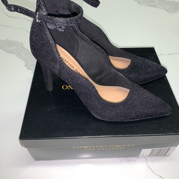 Black sparkly Christian Siriano heels - Picture 3 of 5